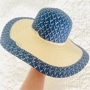 💕Blue Beige Sun Beach Hat SZ OS